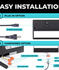 Under Cabinet Lighting 24 Inch Black Finish with 3 CCT 2700K 3000K 4000K Dimmable and Linkable plug and hardwired install options