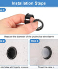 28 Pack Nylon Cable Snap Bushings Grommets, 1/2 Inch Mounting Diameter, Opened Snap Bushing For Wiring, Black Round Plastic Cable Hole Grommets, Durable Protective Grommets For Wiring Harnesses And Auto DIY Projects. Installation steps for black nylon snap bushing in hole