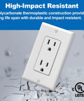 50 Pack 15 Amp Electrical Outlet Receptacles Non Tamper Resistant DIY Friendly With Decorator Wall Plate And Screws Included Gloss White Finish 125 Volt 1875 Watt UL Listed