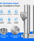 304 stainless steel body of DST Under Sink Water Filter System For Cold Municipal Tap Water, NSF Certified, anti-rust features