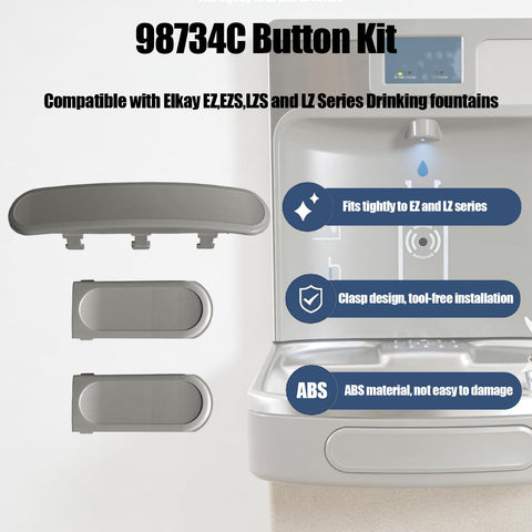 Front And Side Push Bar Button Kit For EZ And LZ Series Drinking Fountains shown with 98734C modules