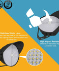 Badass 1200W LED Stadium Flood Light Pumping Out Hella Bright 131900 Lumens At 5000 Kelvin With Heavy Duty IP65 Waterproof Housing For Outdoor Sports Arenas shown with UV stabilized optic lens and impact resistance features.