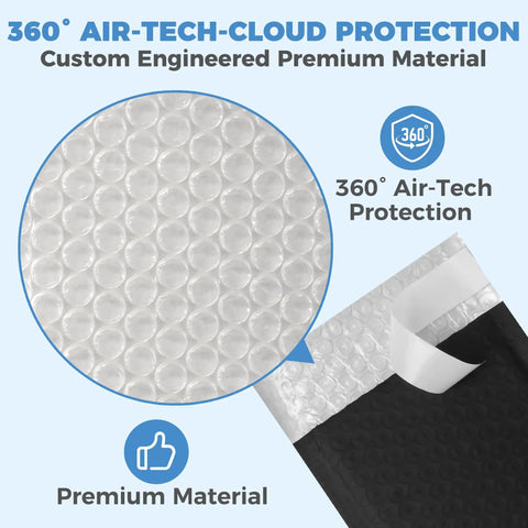 Close-up of bubble wrap texture on a Self Sealing Waterproof Bubble Mailer 4x8 Inch With 4x7 Usable Space Padded Lightweight Shipping Bag