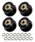 Home Gym Replacement Wheels And Rollers Kit With 4 Precision Machined Wheels And Washers, 5 By 16 Bearing Bore, black metal design