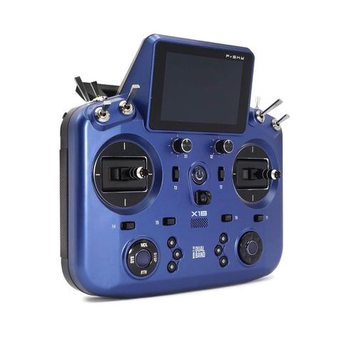 Tandem X18 Radio Transmitter Dual Band 2.4GHz And 900MHz TD System with color touchscreen and metal Hall gimbals from side