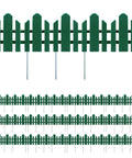 12 Pack Garden Edging Border Kit From Recycled Plastic Flexible Landscape Fence Spikes No Dig Easy Install Dark Green Outdoor Border For Lawn, Beds And Pathways displayed in rows.