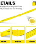 Foldable 32 Inch Fish Measuring Ruler For Boat And Kayak Lightweight Grab And Go Yellow Bump Board With Imperial And Metric Graduations Easy Read Crab And Fish Measuring Device For Anglers. Yellow polycarbonate foldable fish ruler with hinge and printed graduations