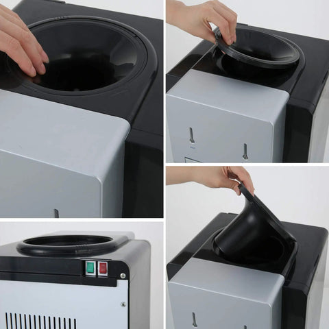 Desktop Water Cooler Dispenser With Hot And Cold Water Top Loading Child Safety Lock demonstration of top-loading setup