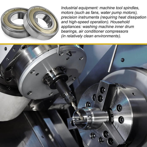 6206 ZZ Deep Groove Ball Bearing with Double Metal Seal 30x62x16mm, chrome steel, in industrial machinery setup