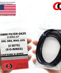 Hands holding OK25 Replacement O Ring Kit for OmniFilter OB1 OB6 WH5 U25 Water Filter Housings, includes packaging and o-rings.