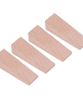 Four Pack Wooden Door Stops Anti Slip Nail Free For Doors In Living Room, Bedroom, And Bathroom Seams in beech wood.