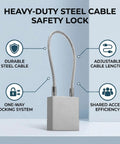 Industrial Lockout Tagout Padlock 85mm Aluminum Body With PVC Coated Steel Cable Heavy Duty Lock For Equipment Shutdown Isolation Maintenance