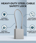 Beefy Steel Cable Padlock 85mm Shackle With Aluminum Alloy Lockout Tagout, 2 Keys, Durable Steel Cable