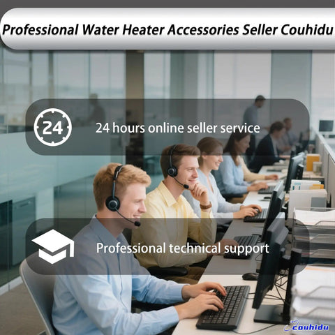 Customer service representatives wearing headsets in an office providing 24-hour online and technical support.