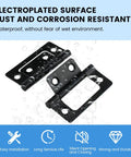 Rock Solid Four Pack Black Non Mortise Butt Hinges With Mounting Screws For Furniture And Window Frames Offering No Sweat Setup And Dang Tough Iron Build In Two Inch Size, electroplated for rust resistance.