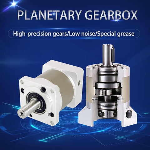 Nema23 Stepper Motor Planetary Gearbox 5 To 1 Speed Reducer For 8mm Shaft 60x60 Flange 57mm Mount 7 Arcmin Backlash IP65 3000rpm Built To Last For CNC Router Benchtop Lathe And 3D Printer