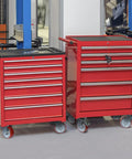 Heavy Duty Casters Set Of 4 Featuring Rock Solid Polyurethane Wheels And Cast Iron Cores For A Bump Free Roll on red tool boxes with wheels.