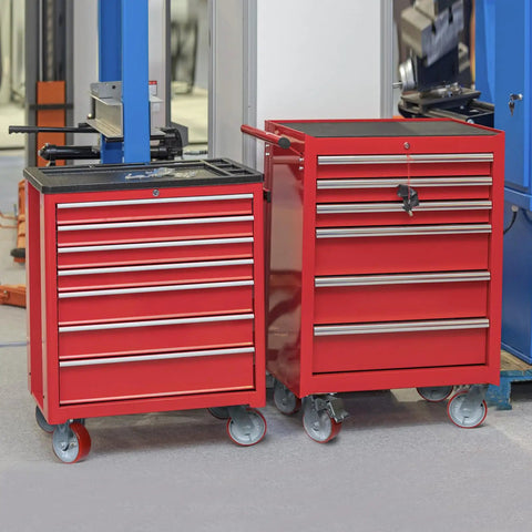 Heavy Duty Casters Set Of 4 Featuring Rock Solid Polyurethane Wheels And Cast Iron Cores For A Bump Free Roll on red tool boxes with wheels.