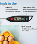 Digital Water Thermometer For Water And Liquids Candles And Cooking, Instant Read Food Thermometer Waterproof IPX7 With Long Probe For Cooking Meat And BBQ, Easy Clean Reusable Black T101 with display showing 93.5°F.