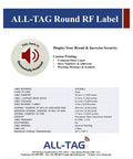 Round 30mm RF Label With 8.2MHz For Checkpoint Systems, Red Warning Soft Tag Electronically Protected, Stick-On Tag