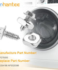 9 Piece Dryer Terminal Block Screw Kit Replacement For Whirlpool And Kenmore shown with bolts and nuts on a dryer.