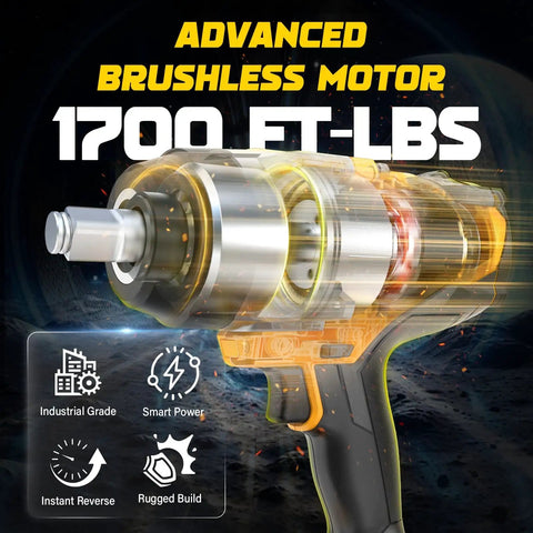 Cordless Impact Wrench Half Inch Drive For DeWalt 20V Battery With High Torque 2300 Nm And 1700 Foot Pounds Brushless Motor LED Light Tool Only