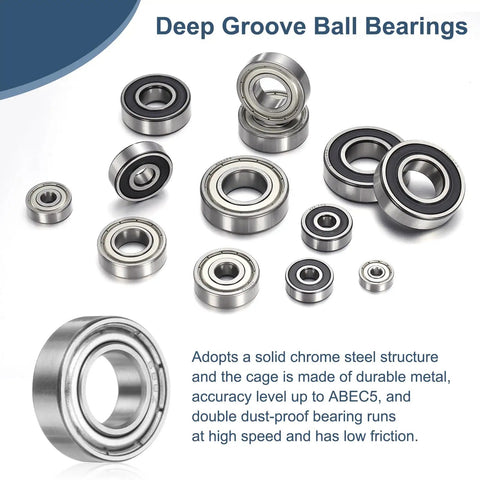 Beefy Two Pack 6812ZZ Deep Groove Ball Bearings 60x78x10mm Chrome Steel Double Shield ABEC5 For Motors Home Appliances Industrial Machinery
