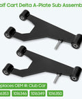 Delta A Plate Front Suspension A Arm Kit For Club Car DS 1993 Up Gas And Electric, two heavy-duty steel sub assemblies