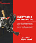 Electronic Drain Valve With Auto Timer For 110 To 120 Volt Systems Quarter Inch NPT Fittings Keeps Your Tank And Lines Rust Free