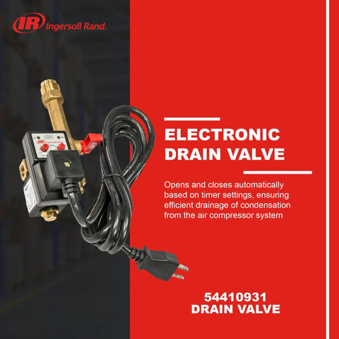 Electronic Drain Valve With Auto Timer For 110 To 120 Volt Systems Quarter Inch NPT Fittings Keeps Your Tank And Lines Rust Free