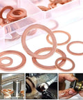 Heavy Duty Flat Copper Washers Kit With Universal O Ring Gasket Set For Auto Repair Including M6 To M14 Sump Plug Oil Seals heat resistant copper washers