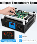 Infrared Pro Grade Preheating Station For SMD PCB Rework And BGA Welder, 110V 450W Hot Plate Oven With Anti Static Stainless Steel Work Surface, 4.72 By 4.72 Inch Heating Area, Energy Saving Low Temp Preheat with PID control adjustment