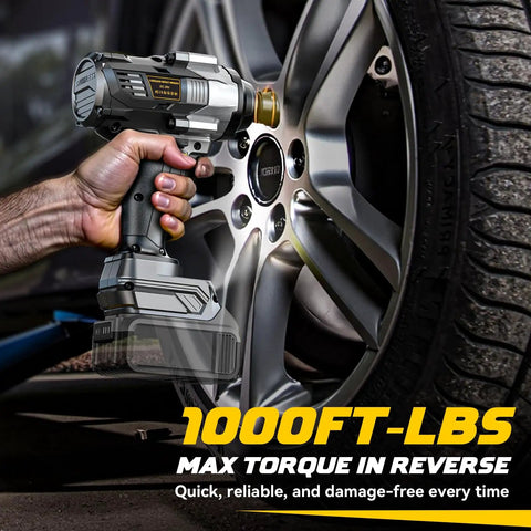 Diytoolifz Brushless 1/2 Inch Cordless Impact Wrench Compatible With Dewalt 20V. High Torque Driver With Led Light, Variable Speed, 4 Gear Control. Bare Tool Only No Battery Included For Heavy Duty Auto Repair Jobs