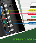 Wiring diagram for 8 Foot 7 Way Trailer Cord With Waterproof Junction Box Kit Including 12V Breakaway Switch And Plug Holder