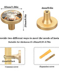 4 Pack Gold Cabinet Knobs Set With Dual Screws For Drawers Walls Dresser Round Pull Handles Scratch Resistant Finish Acrylic And Zinc Alloy Hardware Dope Rustic Cow Garland Fence Design shown in detail with measurements and installation options.