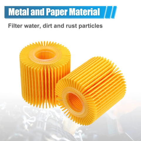 Engine Oil Filter Set For Toyota Avalon Camry Highlander RAV4 Sienna 10 Pack 04152-YZZA1 paper filters on metal background