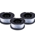 Three spools of Replacement Trimmer Line For Weed Eater 0.065 Inch, 30 Feet, 3 Pack, Genuine OEM Spool, Pro Grade Nylon String