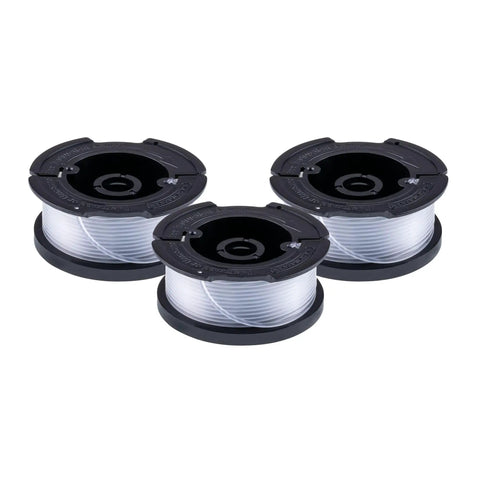 Three spools of Replacement Trimmer Line For Weed Eater 0.065 Inch, 30 Feet, 3 Pack, Genuine OEM Spool, Pro Grade Nylon String