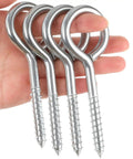 5 Inch Large Eye Bolts Screw In Stainless Steel 4 Pack Heavy Duty Eye Hooks for Wood Hanging 500 LBS Working Load