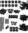 Rugged Motorcycle Bolt Kit For CBR600RR Fairings 2009 2010 2011 2012 Screws Nuts Washers Assortment High Temp Resistant Durable Fasteners For Easy DIY Install And Maintenance, black bolt set