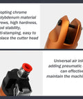 Heavy Duty No Brainer Pneumatic Wire Terminal Crimper For Electrical Connectors showcasing chrome molybdenum screws and universal air inlet.