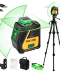 360 Degree Green Laser Level with Tripod for Construction and Renovation IP54 Rechargeable Wide Angle Vertical and Horizontal