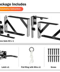 Heavy Duty Gate Frame Kit No Sag For Wood Fence Gates With Corner Brackets And Self Locking Latch Built To Last Prevent Gate Sag Easy Install Gate Hardware Set contents displayed