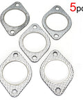 Exhaust flange gasket set, five 2.5-inch metal gaskets with two bolt holes for Honda turbo manifold