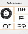 Beefed Up Universal 6AN Fuel Line Kit with 20 ft nylon braided hose and push lock hose ends for transmission cooler lines