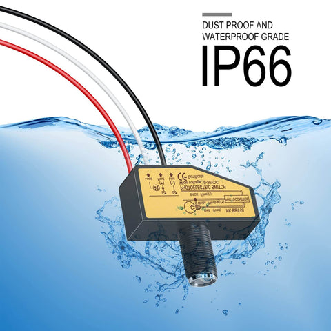 DC Photoelectric Switch Dusk To Dawn Sensor IP66 waterproof demonstration in water, showing its outdoor durability.