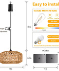 Laid Back Vibes 13 Inch Battery Powered Rattan Chandelier with adjustable height and dimmable feature, ideal for outdoor use.