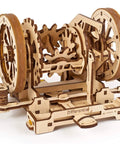 Build A Legit Working Vehicle Differential System With This Hands On Wooden Model Kit showing detailed gears and wheels.