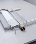 Reliable 110V Acrylic Bending Machine With Dual Water Cooling Strip Heater For Pvc Plastic Sheets setup on workbench