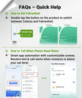 Smart WiFi Soil Moisture Meter For Plants With App Alerts No Guesswork 2 In 1 Sensor Tracks Moisture And Temperature Remotely Real Time Data For Indoor Outdoor Gardening And Houseplant Care, app FAQ screen